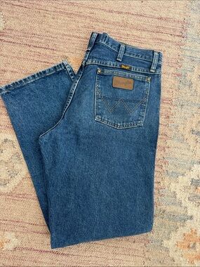 Wrangler Men's Dark Blue Straight Leg Jeans